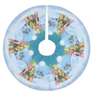 Kayak Christmas Tree Nature Lovers Brushed Polyester Tree Skirt