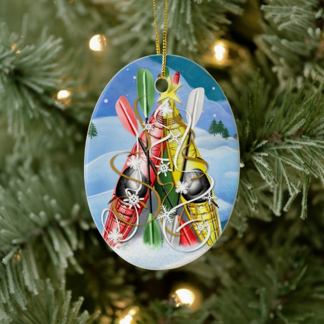Kayak Christmas Tree - Wonders of Nature Ceramic Ornament (Tree)