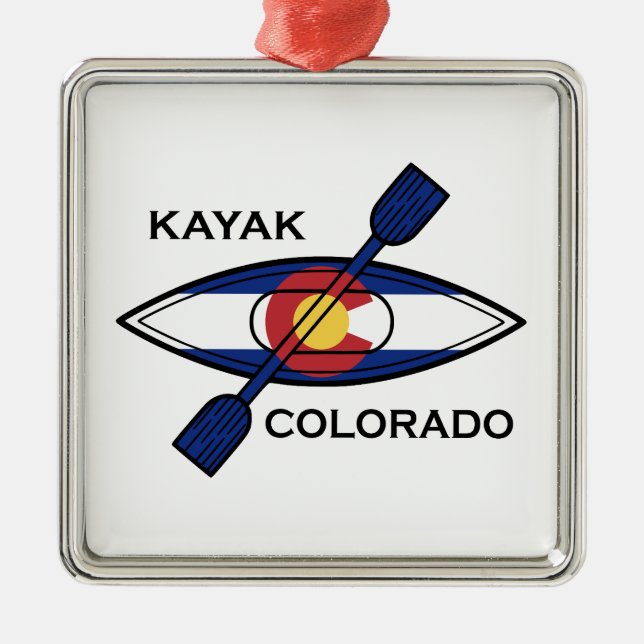Kayak Colorado Flag Metal Ornament (Front)