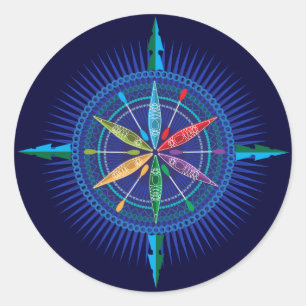 Kayak Compass Rose sticker