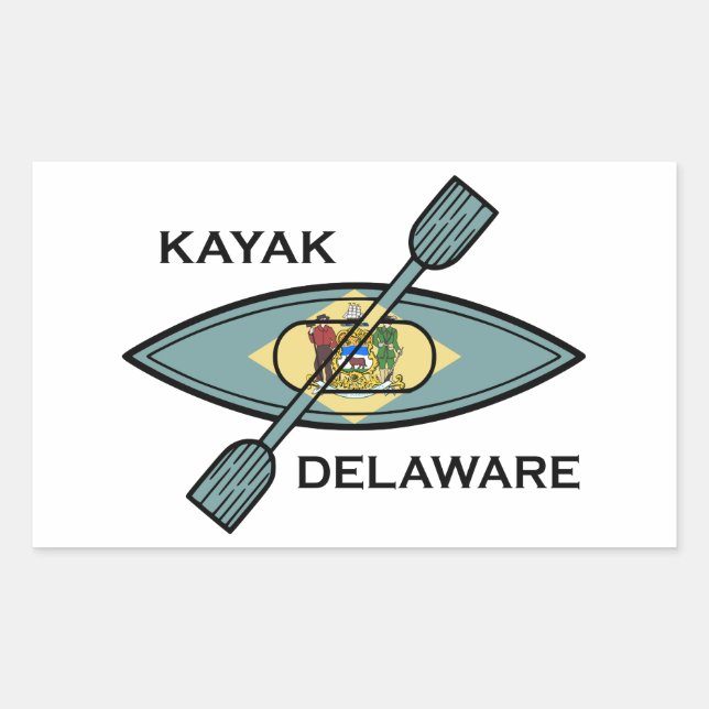 Kayak Delaware Flag Sticker (Front)
