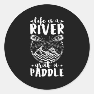 Kayak Driver Life Is A River Classic Round Sticker