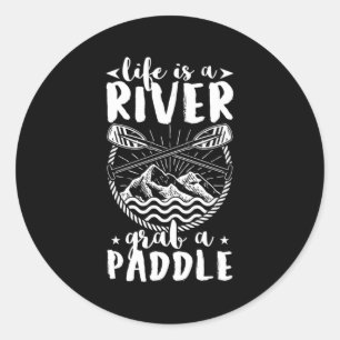 Kayak Driver Life Is A River Classic Round Sticker