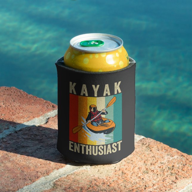 Kayak Enthusuast Funny Canoeing Vintage Retro   Can Cooler (In Situ Pool)