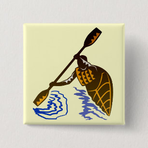 Kayak Excitement 2 Inch Square Button