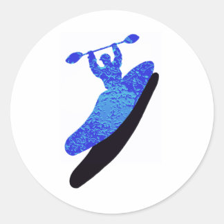 Kayak Exploring Belize Classic Round Sticker