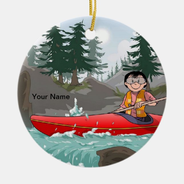 Kayak - Female Ceramic Ornament (Front)