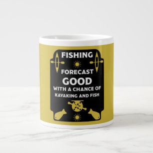 Kayak fish and camp fishing trip gifts  large coffee mug