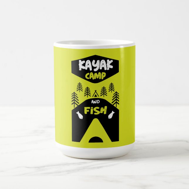 Kayak fish and camp fishing trip gifts    magic mug (Center)