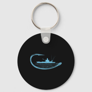 Kayak Fisherman Fishing Hook Graphic Kayaker Angli Keychain