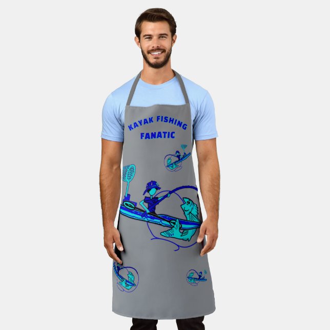 Kayak Fisherman Humor Apron (Worn)