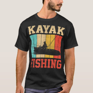 Kayak Fishing Addict Retro Sunset Vintage Lake Fis T-Shirt