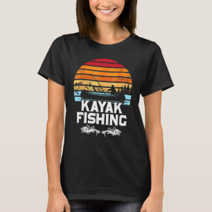Kayak Fishing Addict Retro Sunset Vintage Lake Fis T-Shirt