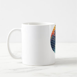 Kayak Fishing Paddle Retro Sunset Coffee Mug