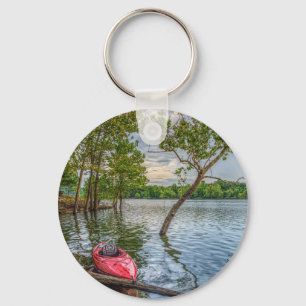 Kayak Floating On Table Rock Lake Keychain