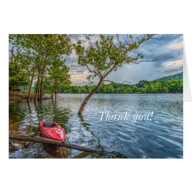 Kayak Floating On Table Rock Lake Thank You Card (Front Horizontal)