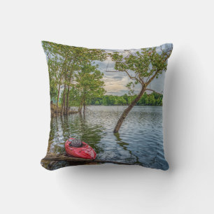 Kayak Floating On Table Rock Lake Throw Pillow