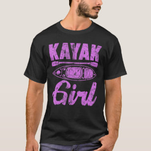 Kayak Girl Retro Distressed Women Kayaking Kayak T-Shirt