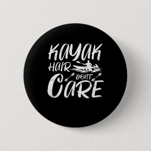 Kayak Hair Don't Care Vintage Kayak 2 Inch Round Button