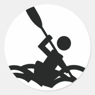 kayak icon classic round sticker
