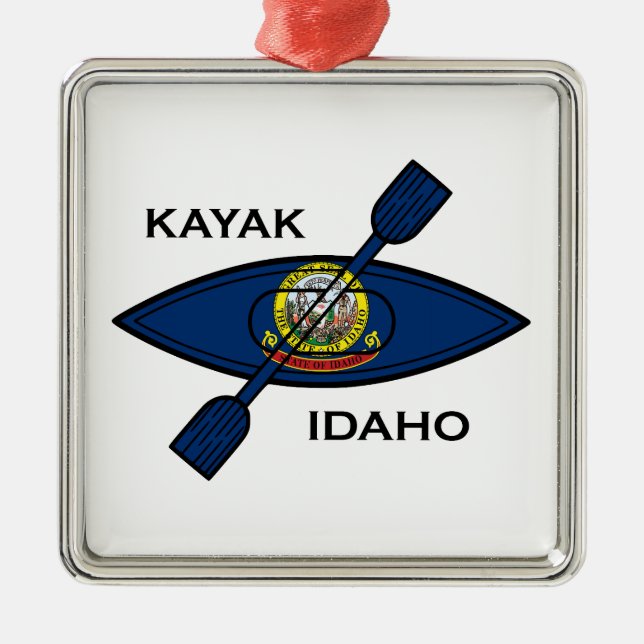Kayak Idaho Flag Metal Ornament (Front)