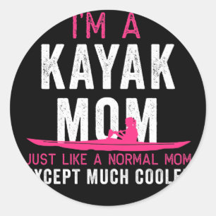Kayak Im A Kayak Mom Pink White Gift Light Classic Round Sticker