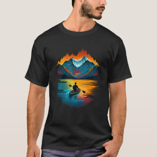 Kayak Kayaker Kayaking on the Canoe Lake Mountains T-Shirt