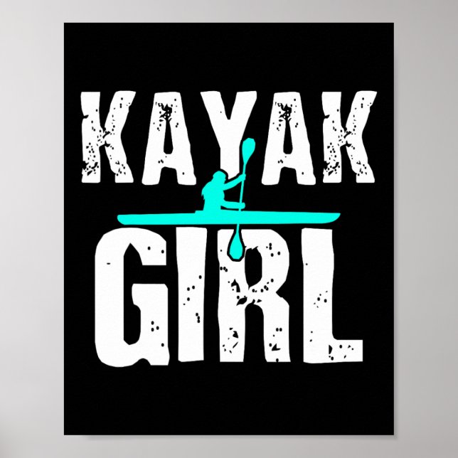 Kayak Kayaking Boating Gift Water Rowing  Poster (Front)