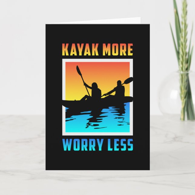 Kayak Kayaking Canoe Canoeing Paddle Funny Gift Card (Front)