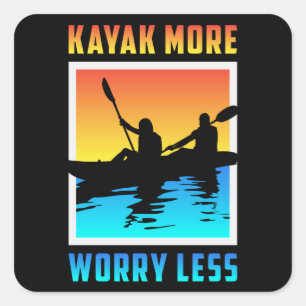 Kayak Kayaking Canoe Canoeing Paddle Funny Gift Square Sticker
