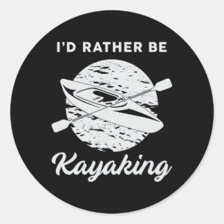 Kayak Kayaking Canoeing Canoe Paddle Funny Gift Classic Round Sticker