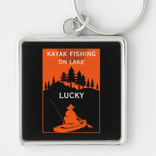 Kayak Lake And River Fishing Keychain