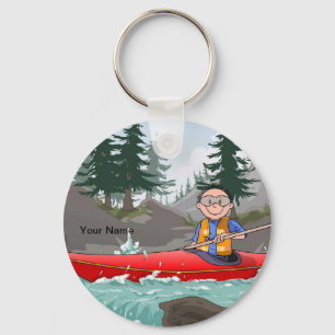 Kayak - Male Cartoon by PrintedPerfection.com Keychain