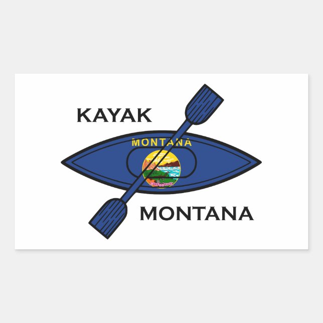 Kayak Montana Flag Sticker (Front)