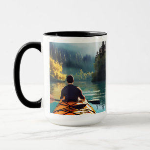 Kayak more, Worry less   Kayaking Quote and Art Mug