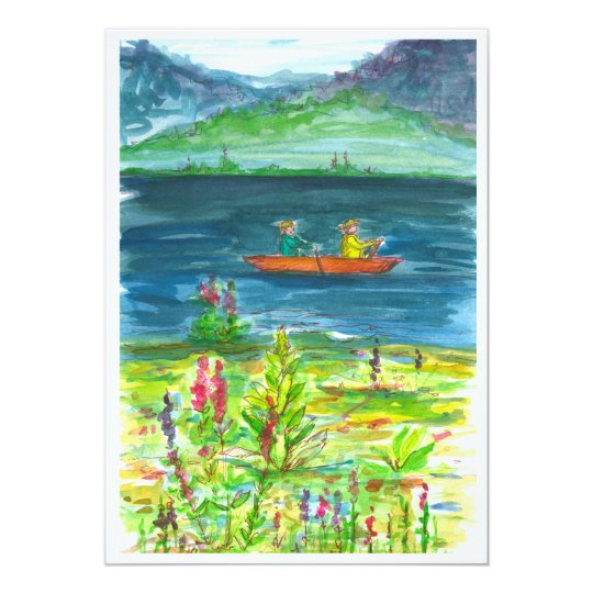 Kayak Mountain Lake Retirement Party Invitation