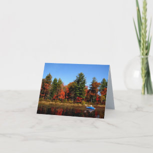 Kayak on a Pond in Autumn Note Card