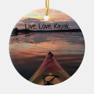 Kayak Fishing Ocean Kayak Hanging Printed Plastic Ornaments for Cars,  Windows, Christmas Trees, Baubles Tables, Shelves, Festival Decorations :  : Home