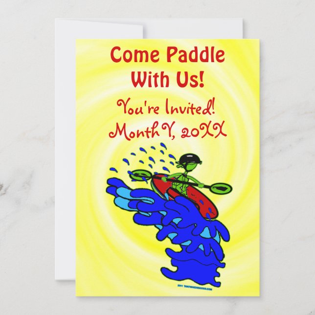 Kayak Paddle Fun Party Invitation (Front)