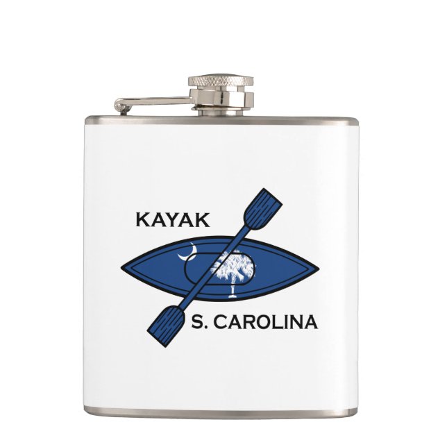 Kayak South Carolina Flag Hip Flask (Front)