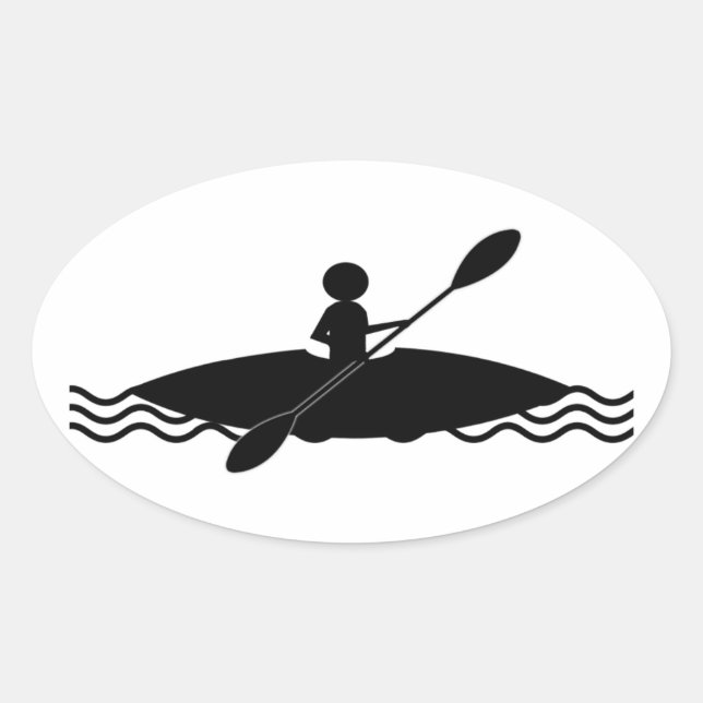 Kayak Stick Man Logo Oval Sticker (Front)