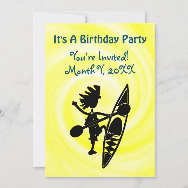 Kayak Themed Joyful Party Invitation (Front)