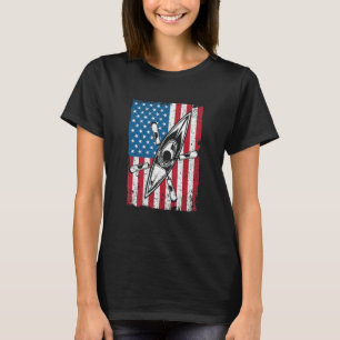Kayak USA Flag Funny American Canoe Kayaking Patri T-Shirt