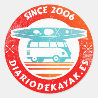 Kayak washed diary logo classic round sticker