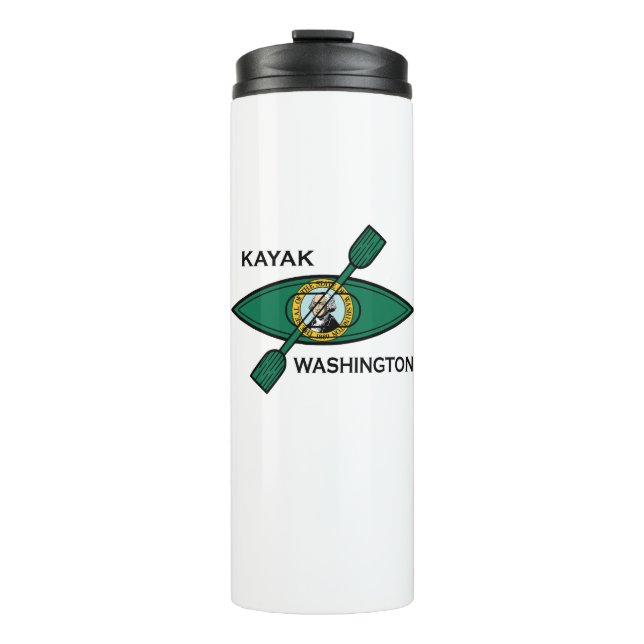 Kayak Washington State Flag Thermal Tumbler (Front)