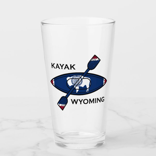 Kayak Wyoming Flag Glass (Front)