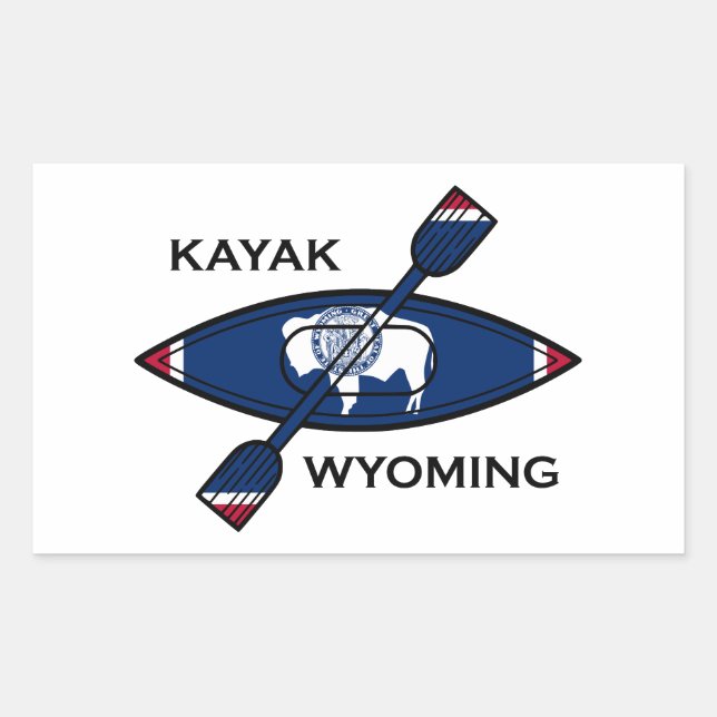 Kayak Wyoming Flag Sticker (Front)