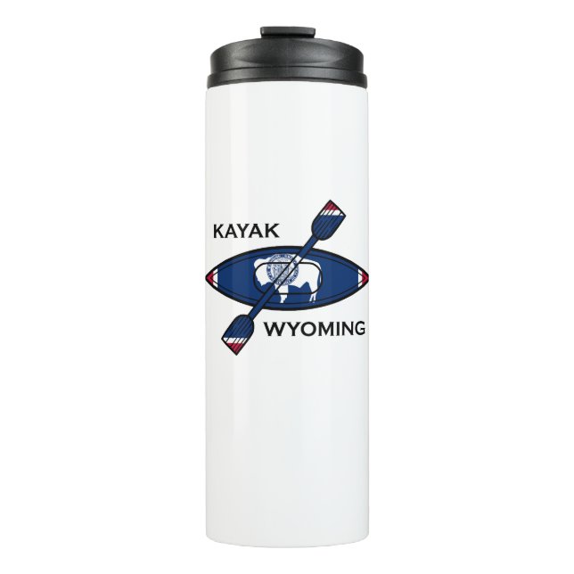 Kayak Wyoming Flag Thermal Tumbler (Front)
