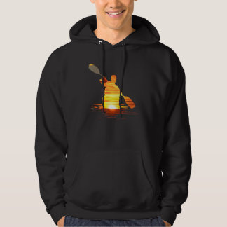 Kayaker Kayaking Paddling Outdoor Sunset Canoeing  Hoodie