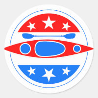 Kayaking American Flag Kayak Boat and Paddle